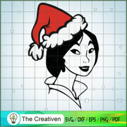 Mulan Christmas Hat SVG, Disney Princess SVG, Christmas SVG