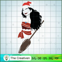 Moana Colorful Christmas Hat SVG, Disney Princess SVG, Christmas SVG