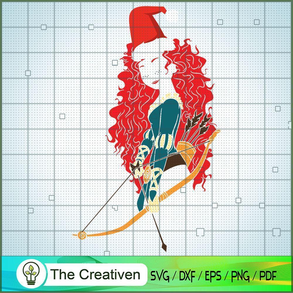 Merida Colorful Christmas Hat SVG, Disney Princess SVG, Christmas SVG 1 Merida Colorful Christmas Hat SVG, Disney Princess SVG, Christmas SVG
