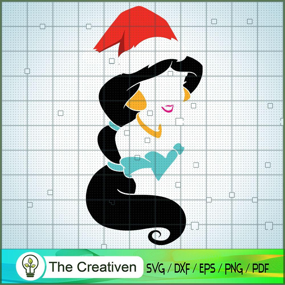 Jasmine Colorful Christmas Hat SVG, Disney Princess SVG, Christmas SVG 1 6 Jasmine copy