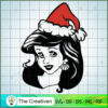 Ariel Princess Christmas Hat SVG, Disney Princess SVG, Christmas SVG 3 1 bw copy