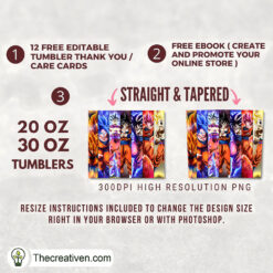 Alternative view of All Power Levels of Goku Full  Tumbler Wrap Download