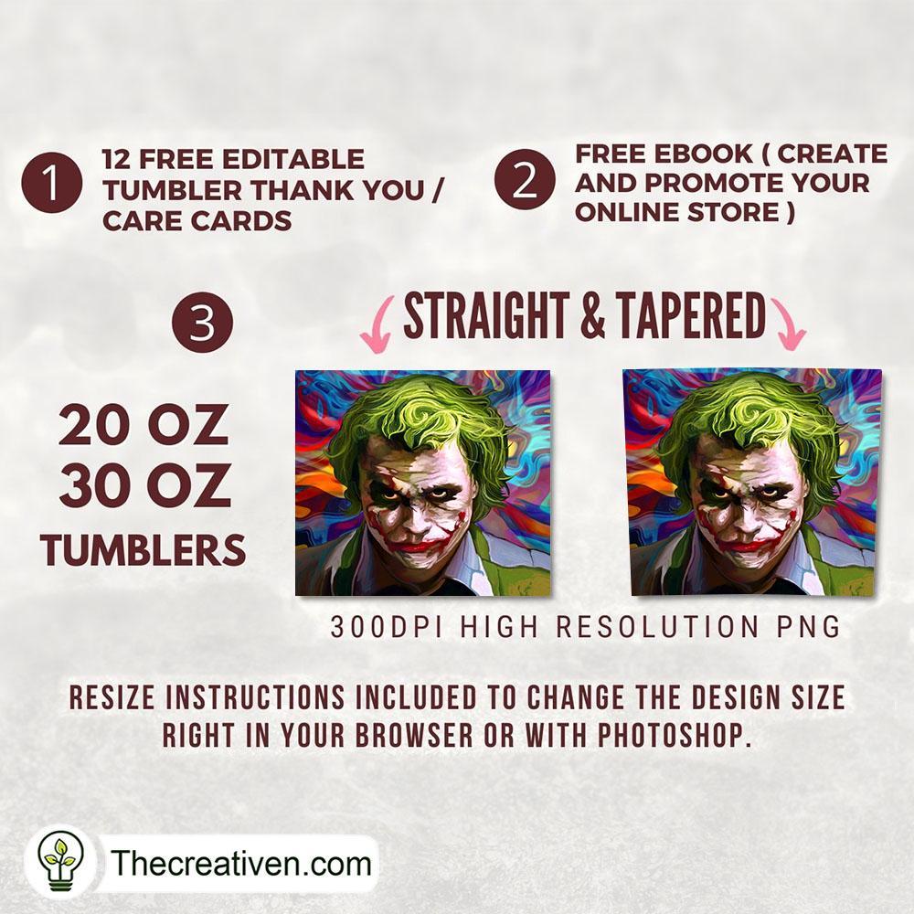 Joker Full Tumbler Wrap Tumbler Wrap – Digital Downloa Design 49398 2 Joker Full Tumbler Wrap Tumbler Wrap – Digital Downloa Design 49398 - Image 2