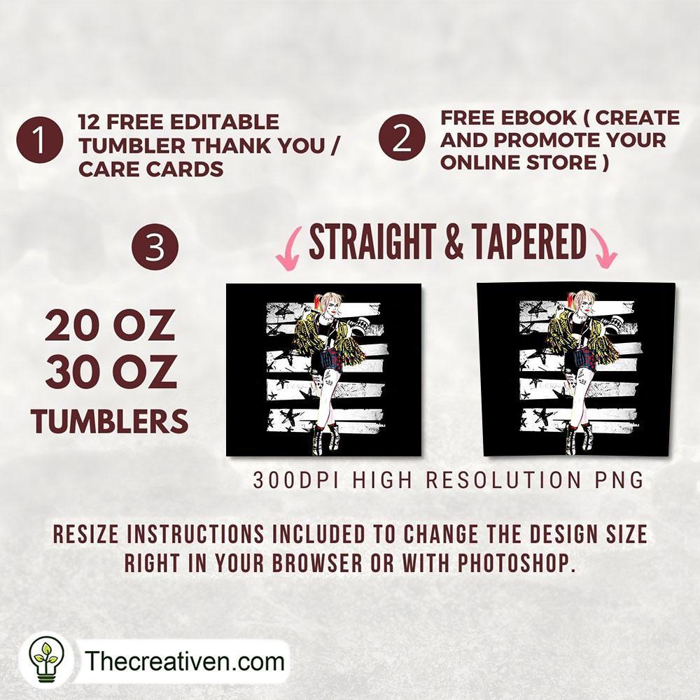 Harley Quinn Full Tumbler Wrap Tumbler Wrap – Digital Download 2 Harley Quinn Full Tumbler Wrap Tumbler Wrap – Digital Download - Image 2