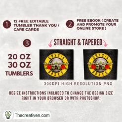 Alternative view of Guns Roses Full Tumbler Wrap Tumbler Wrap – Digital Download