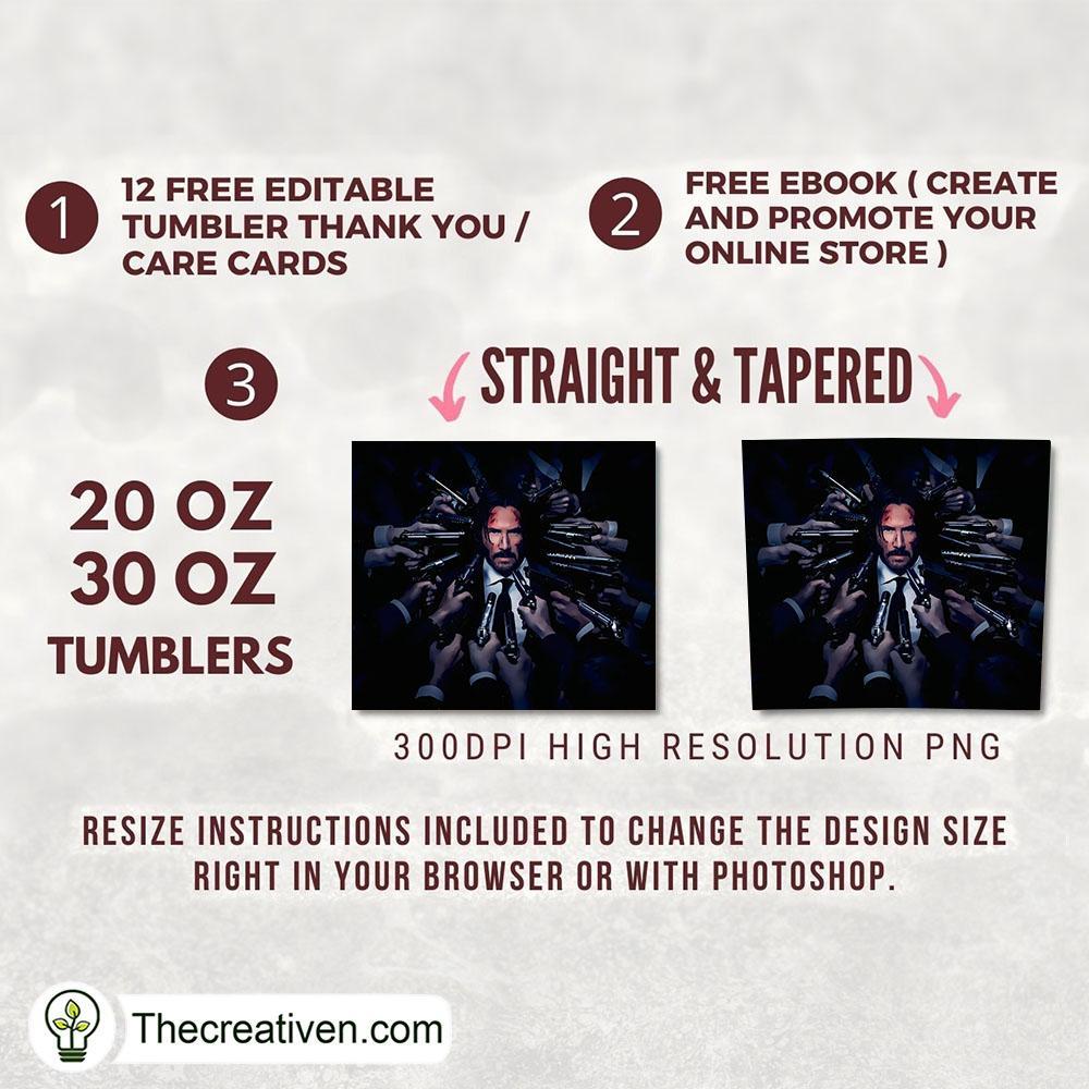 John Wick Full Tumbler Wrap Tumbler Wrap – Digital Download 2 John Wick Full Tumbler Wrap Tumbler Wrap – Digital Download - Image 2