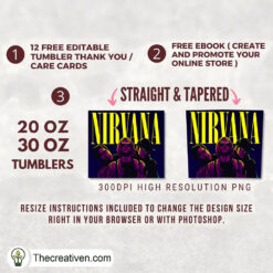 Alternative view of Nirvana Rock Band Full Tumbler Wrap Tumbler Wrap – Digital Download