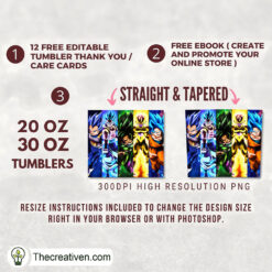 Alternative view of Goku Tumbler Wrap – Digital Download Design 49289