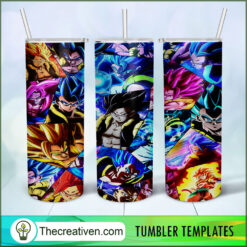 Gogeta All Levels Full Tumbler Wrap Tumbler Wrap – Digital Download