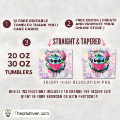 Alternative view of Stitch eat Water Melon Full Tu Tumbler Wrap Download