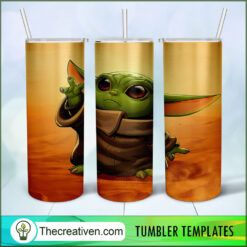 Baby Yoda Cute Full Tumbler Wrap Tumbler Wrap – Digital Download