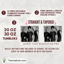 Alternative view of Muse Band Full Tumbler Wrap Tumbler Wrap – Digital Download