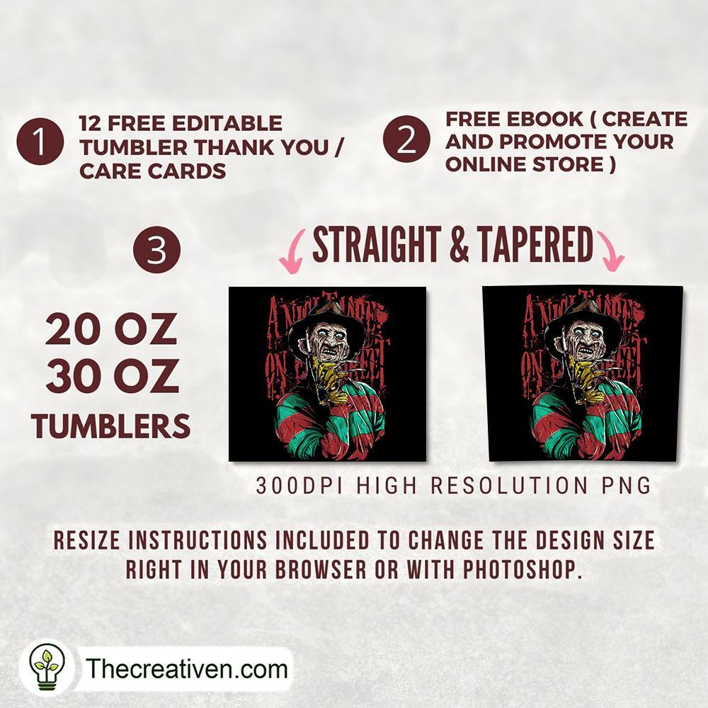 Freddy Krueger Horror Full Tum Tumbler Wrap Download 2 Freddy Krueger Horror Full Tum Tumbler Wrap Download - Image 2