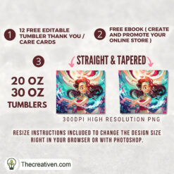 Alternative view of Little Mermaid Full Tumbler Wrap Tumbler Wrap – Digital Download