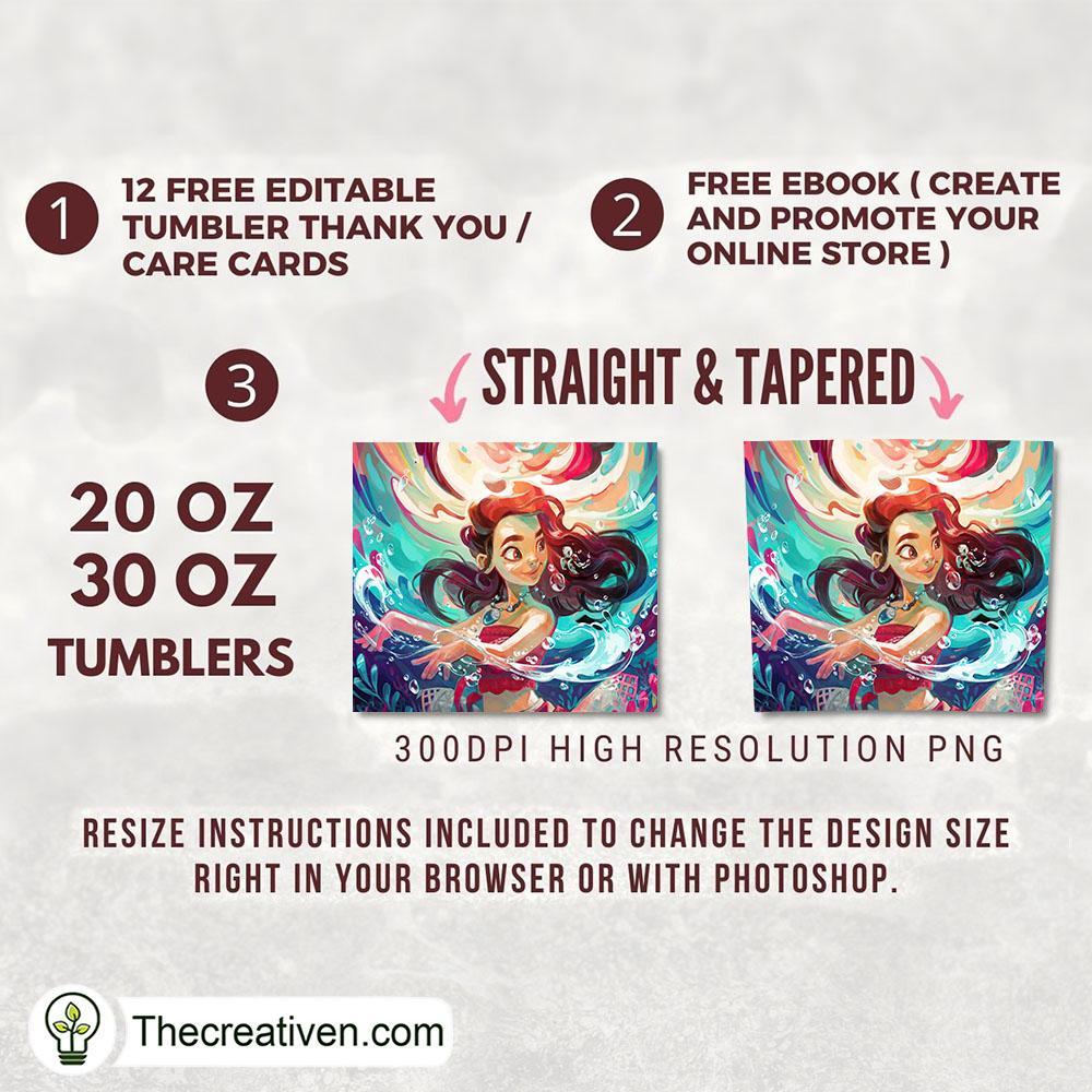 Little Mermaid Full Tumbler Wrap Tumbler Wrap – Digital Download 2 Little Mermaid Full Tumbler Wrap Tumbler Wrap – Digital Download - Image 2