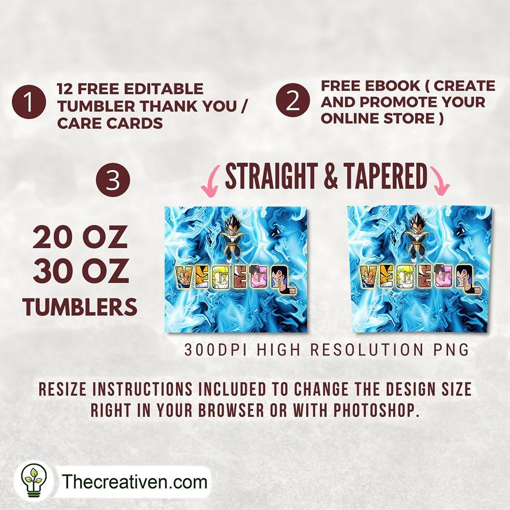 Vegeta Dragon Ball Z Full Tumbler Wrap Tumbler Wrap – Digital Download 2 Vegeta Dragon Ball Z Full Tumbler Wrap Tumbler Wrap – Digital Download - Image 2