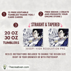 Alternative view of Vegeta Dragon Ball Story Full  Tumbler Wrap Download