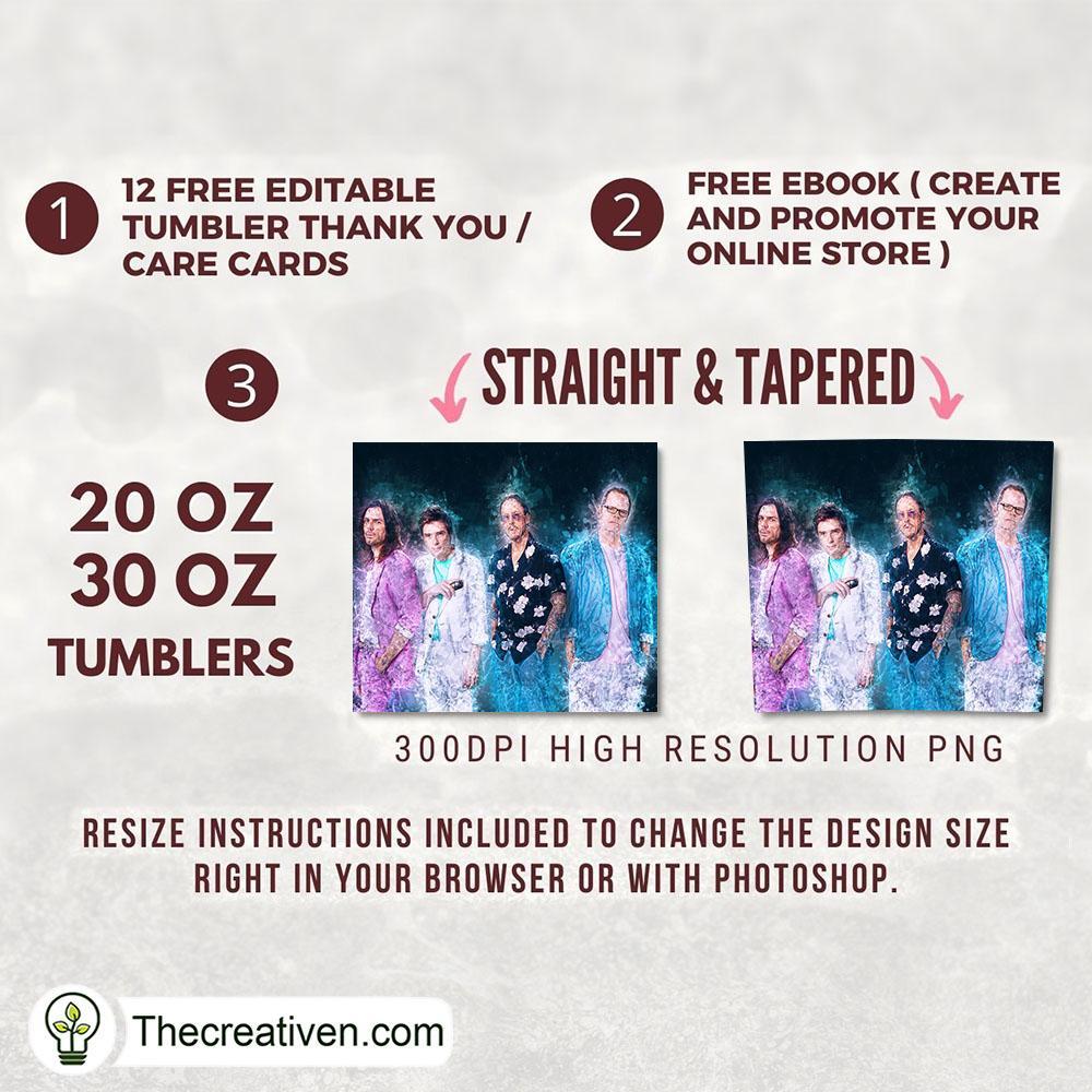 Weezer Rock Band Full Tumbler Wrap Tumbler Wrap – Digital Download 2 Weezer Rock Band Full Tumbler Wrap Tumbler Wrap – Digital Download - Image 2