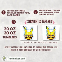 Alternative view of Pikachu Robot Full Tumbler Wrap Tumbler Wrap – Digital Download
