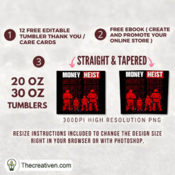 Alternative view of Money Heist Poster Full Tumbler Wrap Tumbler Wrap – Digital Download