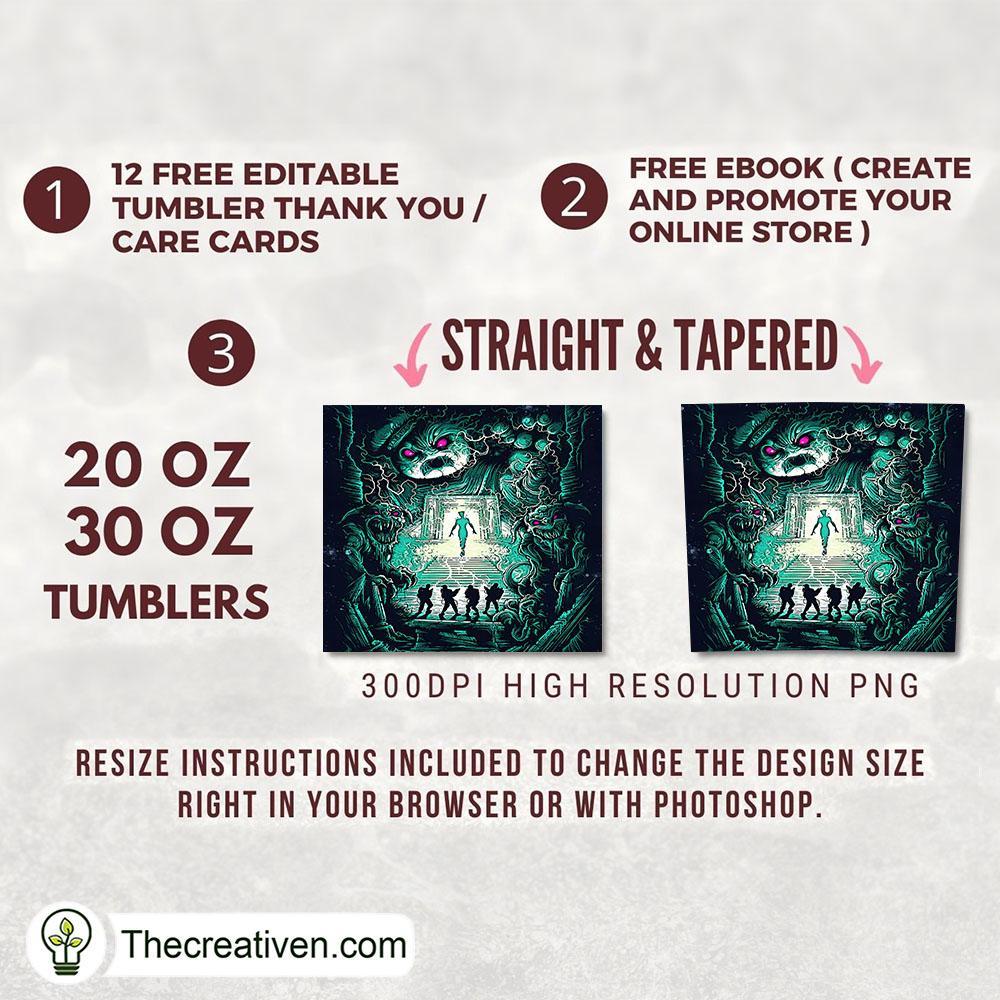 Horror Ghost Full Tumbler Wrap Tumbler Wrap – Digital Design 49025 2 Horror Ghost Full Tumbler Wrap Tumbler Wrap – Digital Design 49025 - Image 2
