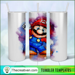 Mario Water Color Full Tumbler Wrap Tumbler Wrap – Digital Download