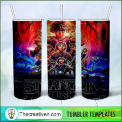 Stranger Things Poster Full Tumbler Wrap Tumbler Wrap  Design 49024