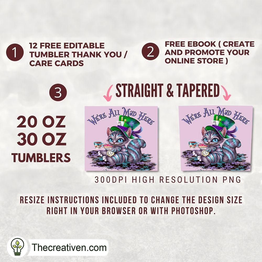 We're All Mad Here Full Tumbler Wrap Tumbler Wrap – Digital Download 2 We're All Mad Here Full Tumbler Wrap Tumbler Wrap – Digital Download - Image 2