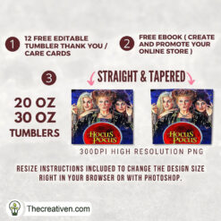 Alternative view of Hocus Pocus Halloween Full Tumbler Wrap Tumbler Wrap – Design 48968