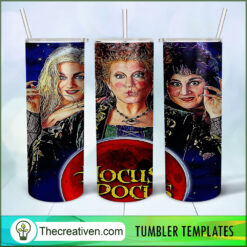 Hocus Pocus Halloween Full Tumbler Wrap Tumbler Wrap – Design 48968