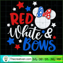 Red White & Bows SVG, Red White Blue Color SVG, Disney Mickey SVG