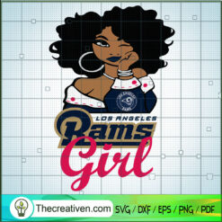 Los Angeles Rams Girl SVG, Afro Women SVG, Black Girl NFL SVG