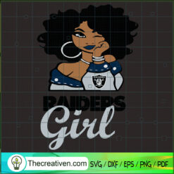 Raiders Girl SVG, Afro Women SVG, Black Girl NFL SVG