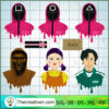 Squid Game Characters Bundle SVG Cut File for Cricut & Silhouette 3 Squid Game Character