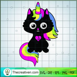 Black Cat Unicorn SVG Cut File for Cricut & Silhouette
