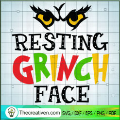 Resting Grinch Face SVG, Grinch Eyes SVG, Grinch Christmas SVG