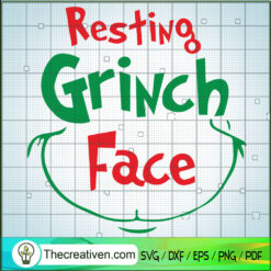 Grinch Face SVG, Resting Grinch SVG, The Color Green SVG