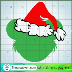 Grinch Head SVG, Grinch SVG, Christmas Hat SVG