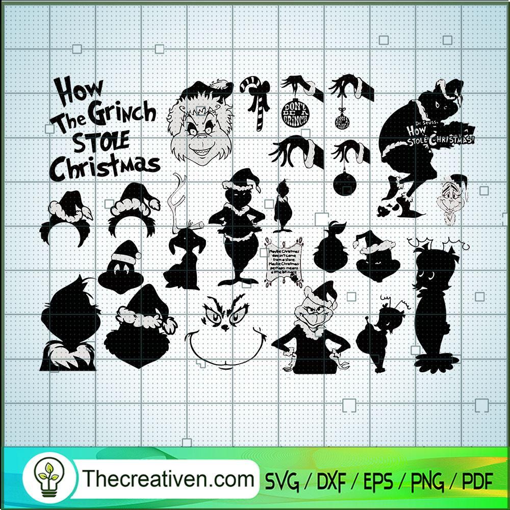Grinch Black Bundle SVG, Grinch Christmas SVG, Merry Christmas SVG 1 5 copy 16