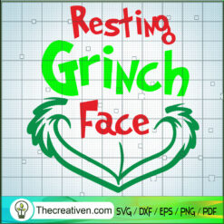 Resting Grinch Face SVG, Grinch Christmas SVG, Merry Christmas SVG