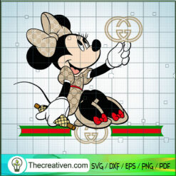 Minnie Weaving Gucci SVG, Luxury Brand SVG, Disney Minnie SVG