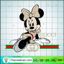 Minnie Pose With Gucci SVG, Disney Minnie SVG, Gucci SVG