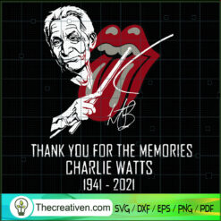 Charlie Watts New Thank You  SVG Cut File for Cricut