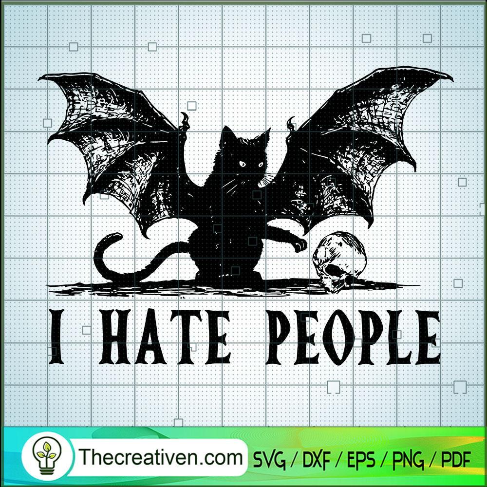 Cat Bat Skulls I Hate People SVG, Spooky SVG, Halloween SVG 1 Cat Bat Skulls I Hate People SVG, Spooky SVG, Halloween SVG