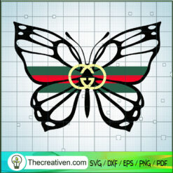Butterfly Gucci SVG, Gucci Luxury Brand SVG, Butterfly SVG
