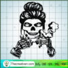 BunHair Skull Smoking SVG, Smoke Weed SVG, Cannabis SVG