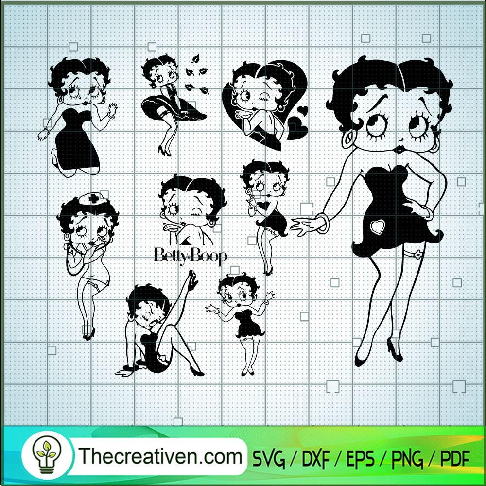 Betty Boop Poses Bundle SVG, Betty Boop SVG, Cartoon Characters SVG 1 Betty Boop Poses Bundle SVG, Betty Boop SVG, Cartoon Characters SVG