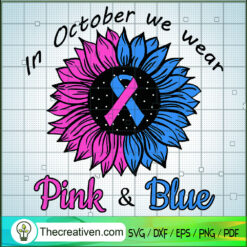 Sunflower Pink And Blue SVG Cut File for Cricut & Silhouette