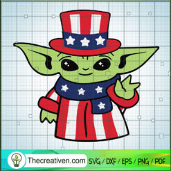 Baby Yoda USA Flag SVG, Baby Yoda SVG, US Yoda SVG