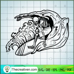 Surfing Skeleton SVG, Scary SVG, Halloween SVG